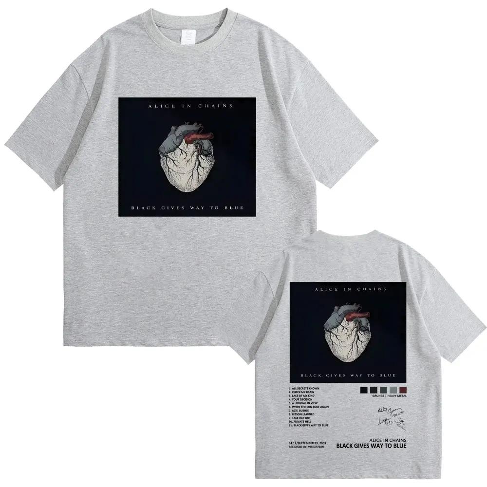 Alice in Chains Black Gives Way To Blue Album Tee Unisex Vintage Goth Punk Grunge Rock Mens Oversized Cotton TShirt