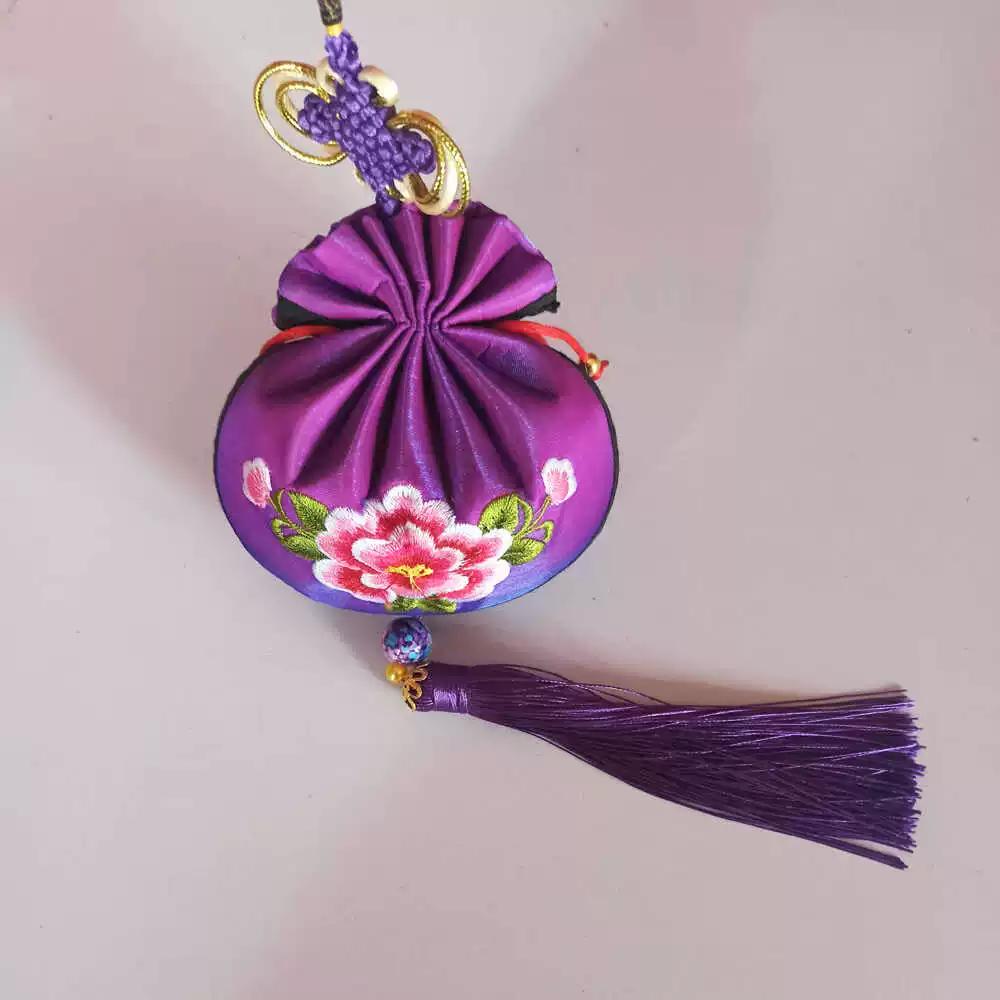 Qingyang Sachet Double Sided Embroidery Chinese Knot Lucky Pendant Car Pendant Sachet Gift Small Qing Dynasty Perfume Bag