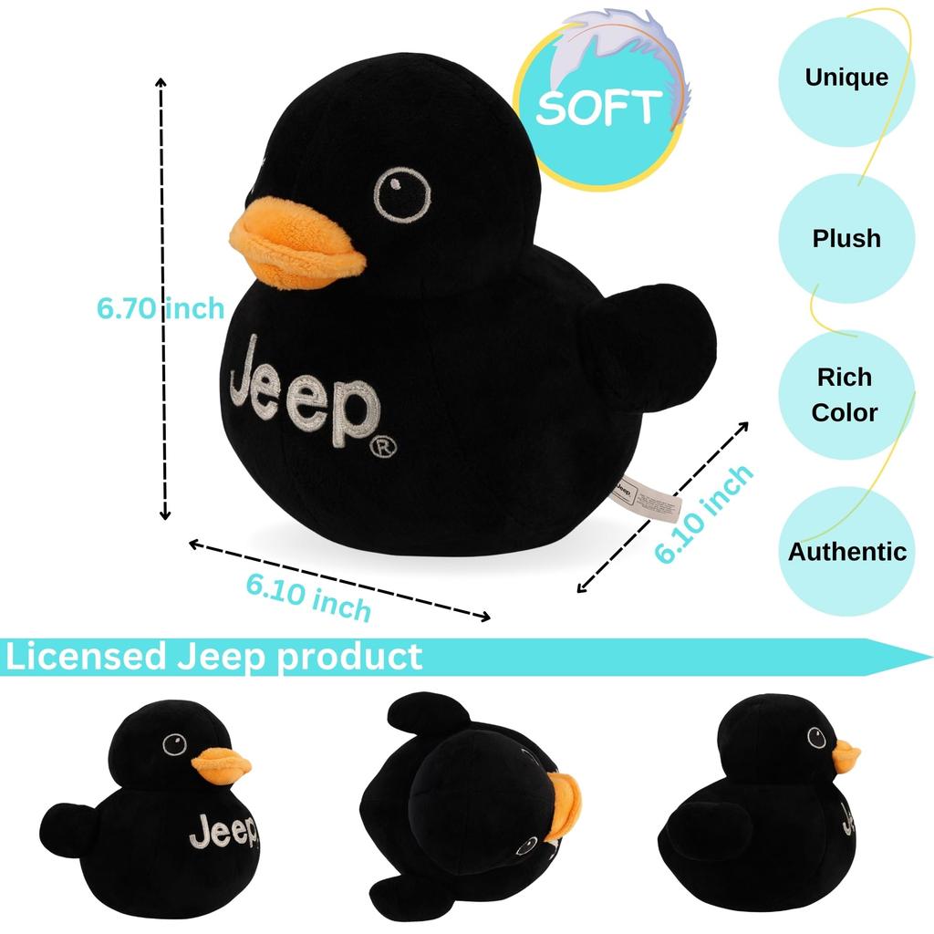 Jeep Text Logo Plush Duck in Black Perfect for the Enthusiast Been Ducked - You've (Black)