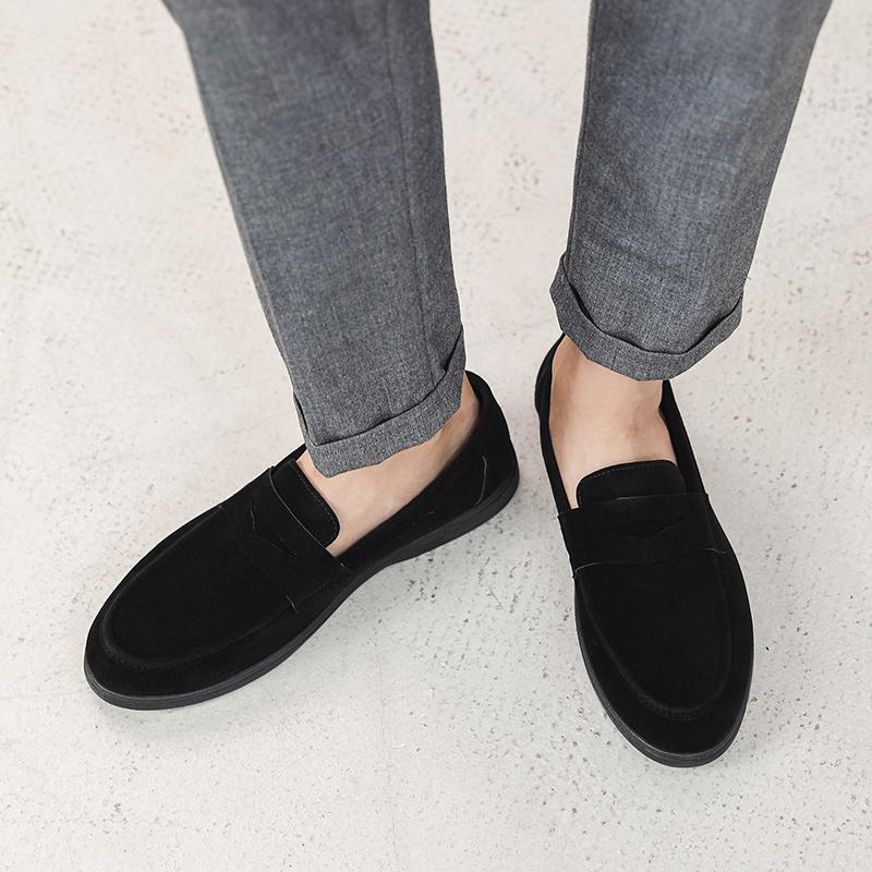 Fashion Casual Leather Men's Loafers Mens Walking Shoes Soft Sole Slip-on Business Shoes Moccasins Lightweight Breathable Casual Shoes