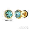 Natural Stone Stud Earrings for Men Boys,Stainless Steel Plated Round Small Earring,Stylish Jewelry Gifts