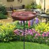 Iron Bird Bath with 5 Pronged Base Gift Landscape Wildbirds Food Water Bowl Feeder Tray for Park