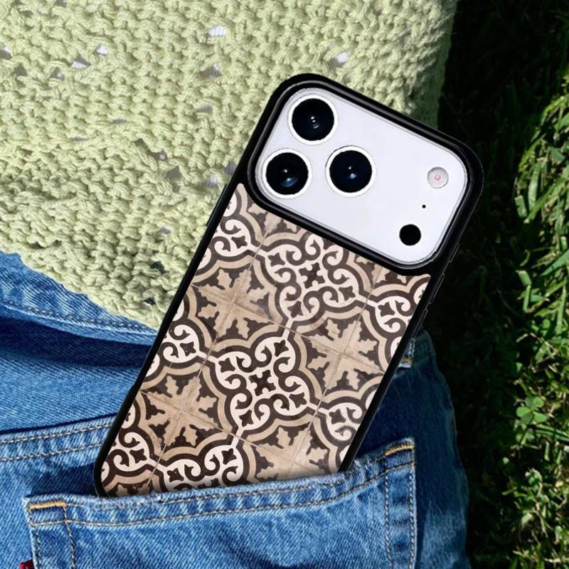art Decorative Moroccan Tile Phone Case Cover for IPhone 11 12 13 14 15 16e 17 Pro Max Coque for IPhone 17 Air
