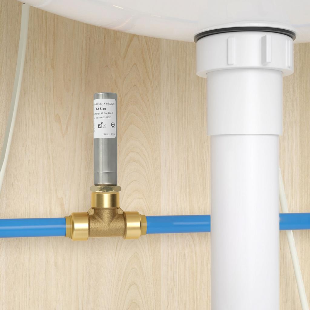 Noise Reduction Solution Stainless Steel Water Hammer Arrestor For Laundry Pipe