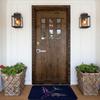 Neon Airplane Cross Design Doormat Dark Blue Background Printed Polyester Machine Washable Entrance Floor Mat