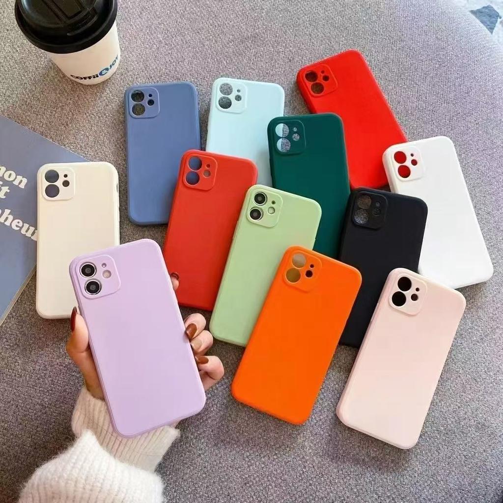 Applicable To Apple 17 Straight Edge Rubik's Cube Fine Hole 15plus Mobile Phone Case Liquid Silicone 14Pro Solid Color 13/12/16 X