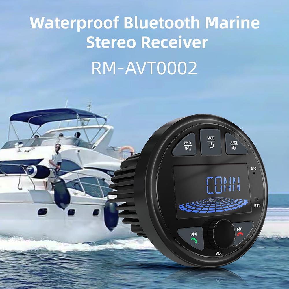 Boat Radio Media Player Marine Stereo MP3 Waterproof Bluetooth Audio Radio FM AM Receiver Fit for Harvesters ATV UTV SPA RZR