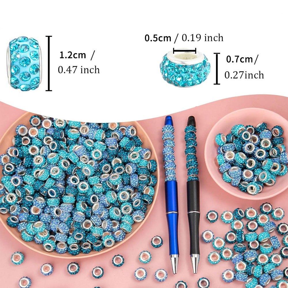 10/30/60pcs resin material blue series large hole beads random color decorative beads DIY bracelet necklace earrings keychain jewelry accessories