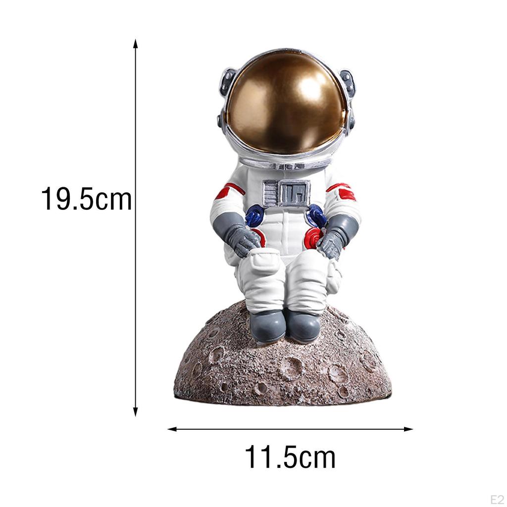 Astronaut Figurine Resin Moon Spaceman Model Ornament Car Interior Figure for Parties Cake