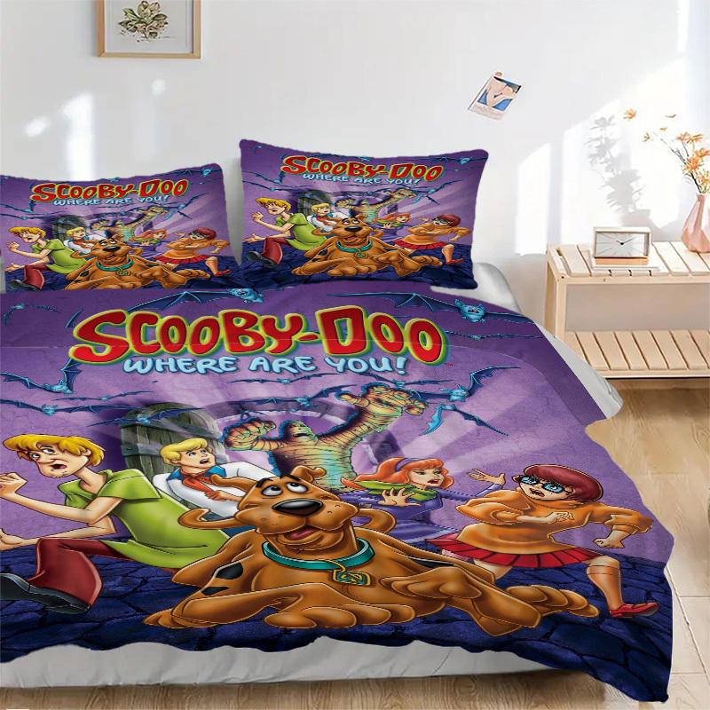 

Постельное белье Scooby-Doo Mystery Solvers Пододеяльник Подарок для спальни, Включает 1 пододеяльник и 2 наволочки, Без вставкиB333 135x200cm
