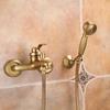 Antique Bronze Bathtub Shower Faucet Set Wall Mounted Bathrom Shower Faucet, Bathroom Cold & Hot Bath and Shower Mixer Tap Brass