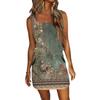 Women's Summer Round Neck Sleeveless Drawstring With Pocket Floral Print Casual Dresses