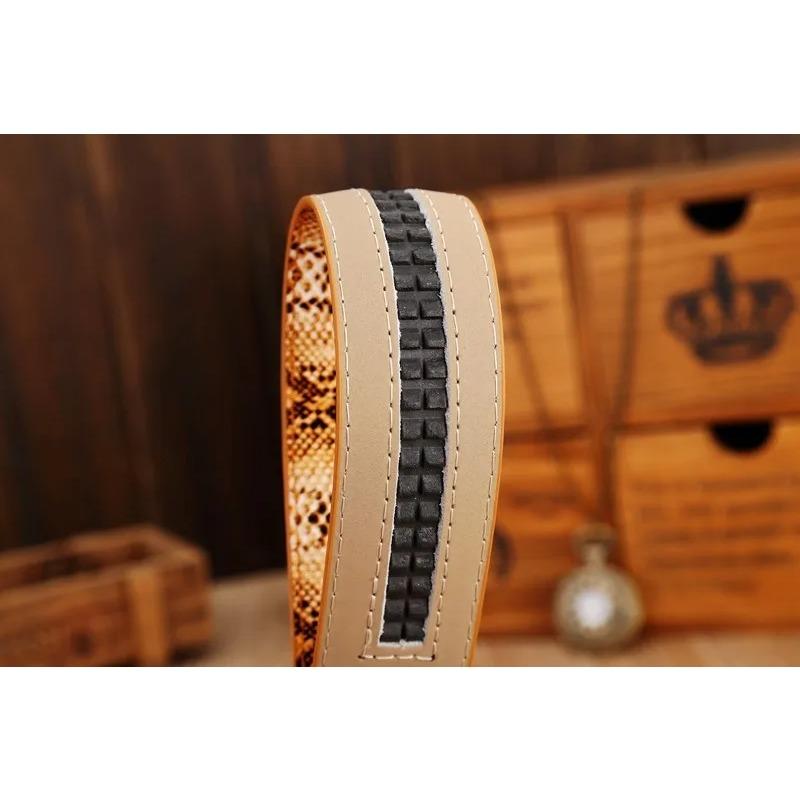 Snake Cowhide Genuine Leather Automatic Buckle Strap 2020 New Hot Ceintures Mens Belts Luxury Designer High Quality Novel Cowboy