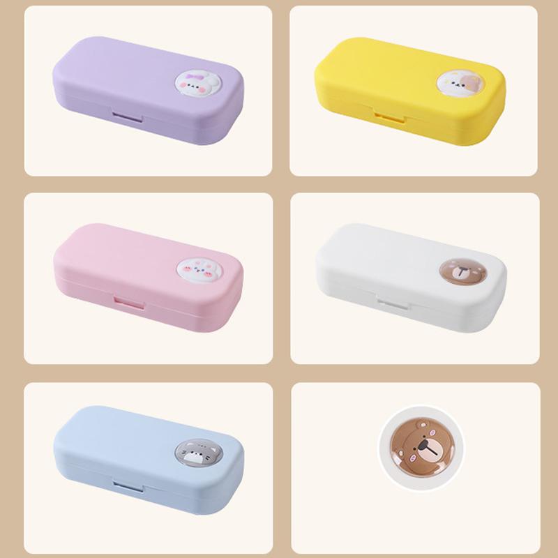 Kawaii Morandi Simple Pencil Case Student Large Capacity Double-Layer Pencil Case Cartoon Stationery Organizer School Supplies