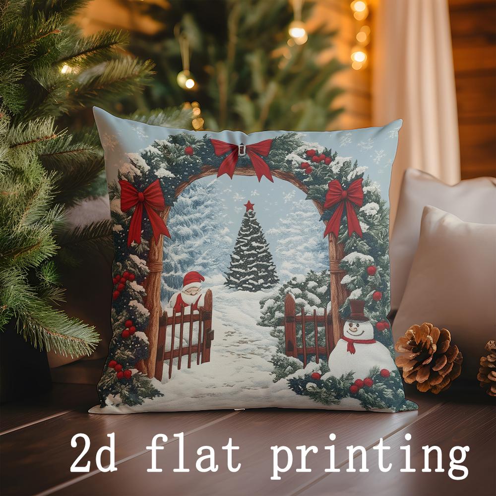 Home Decor Christmas-themed Patterns Pillow Covers for Sale Pattern Cushion Cover Suitable for Sofa Bedroom Car Pillow Cover