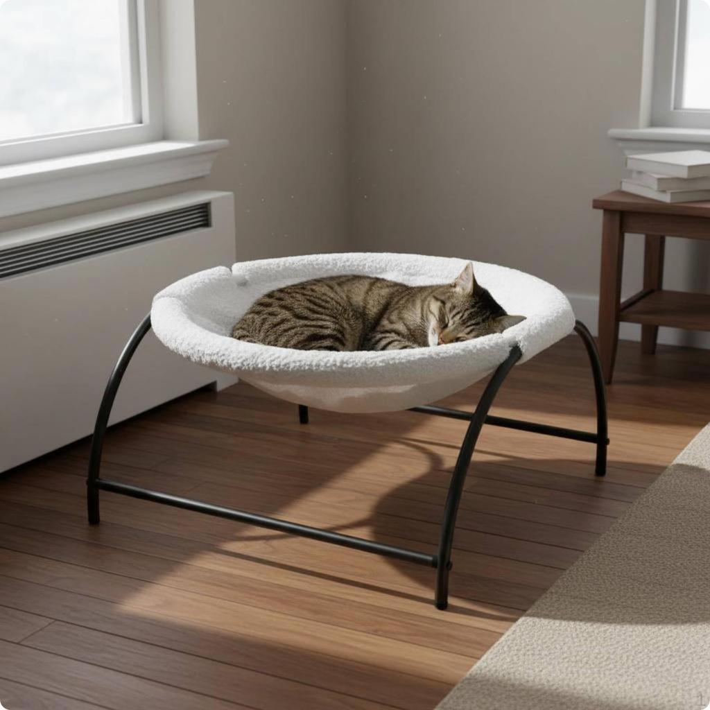 Washable Cat Hammock Breathable Mesh Detachable Pet Bed for Indoor Window