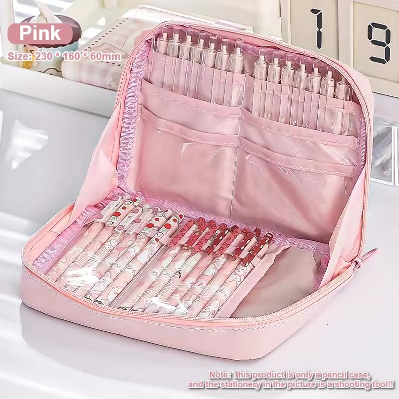 

12 Layers Large Capacity Pencil Case Multifunctional Classification Storage Stationery Bag рожевий