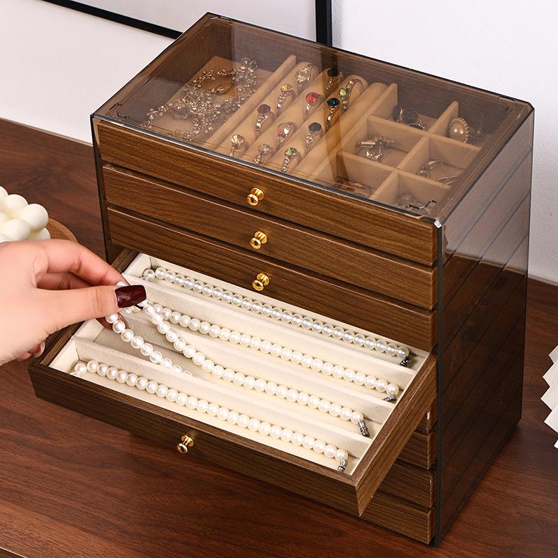 Dustproof Multi-layer Jewelry Box with Drawer for Bracelets, Necklaces, Rings, and Earrings - Large Capacity Storage for Accessories
