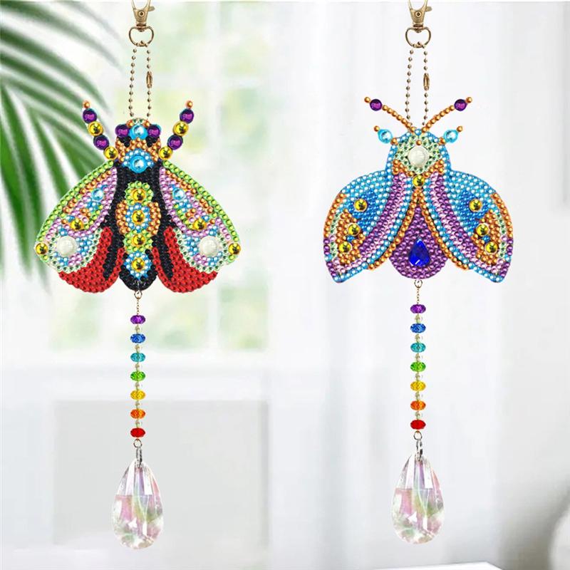 Good-6 Pieces Wind Spinner DIY Painting Wind Chime Double Sided Paint Hanging Ornament For Garden (Bees + Insects + Birds)