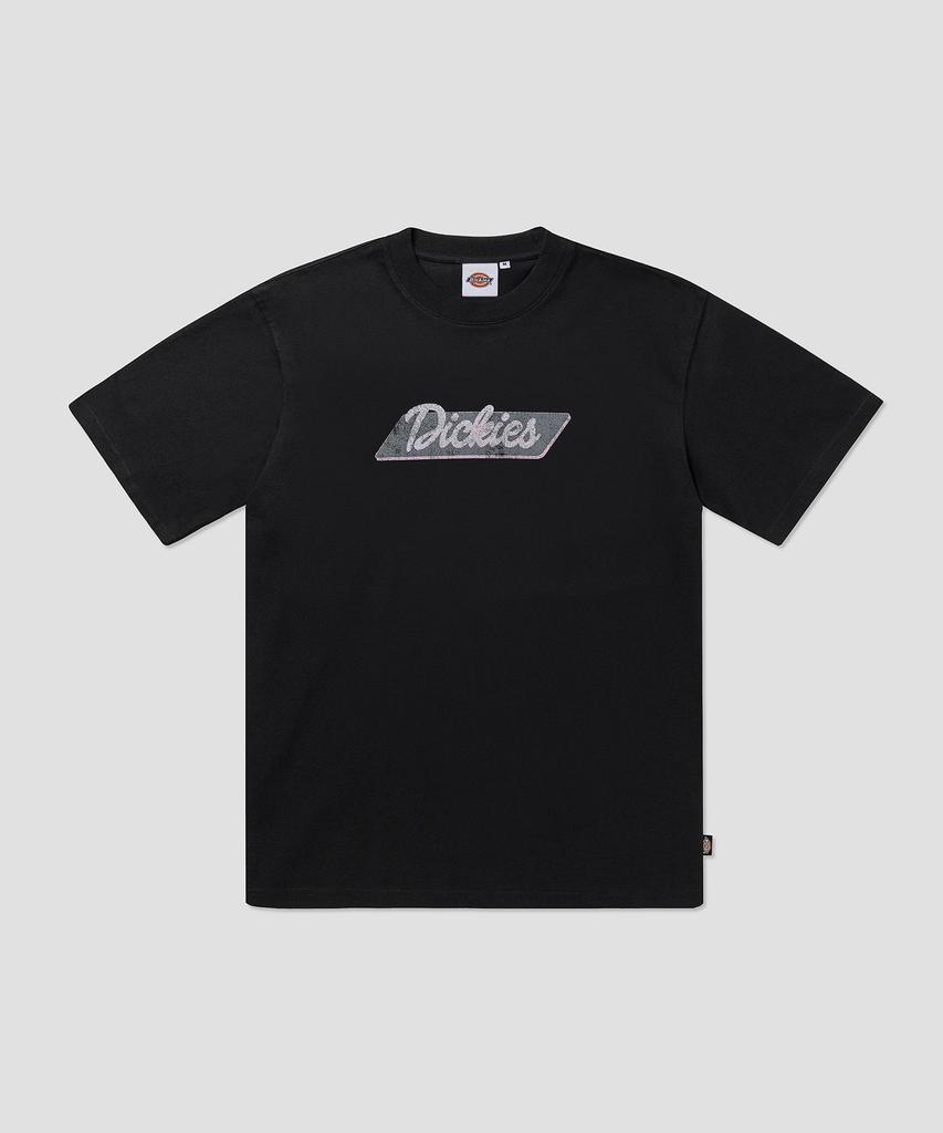 DICKIES Cursive Banner Logo T-Shirt Black