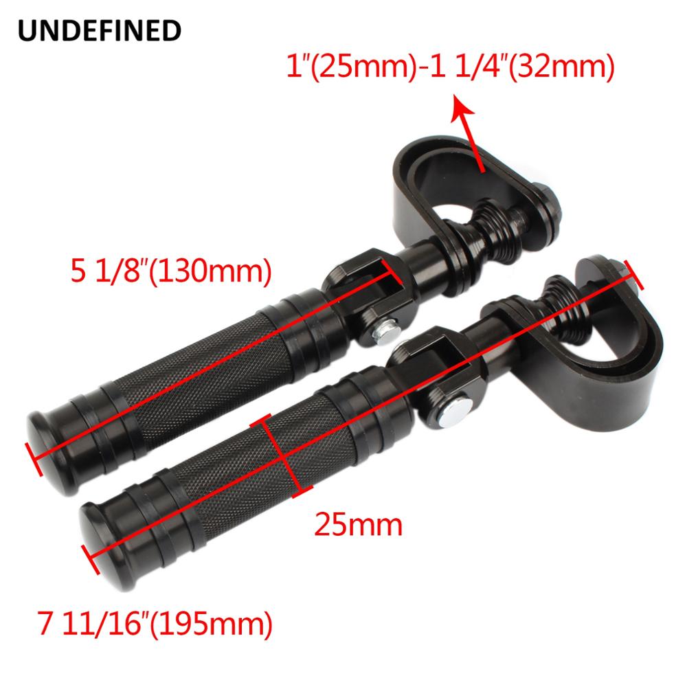 Motocyklové kolíky Černé 25mm 32mm Crash Bar Dálniční stupačky Opěrky na nohy Objímka na O-kroužek pro Harley Kawasaki Honda Suzuki