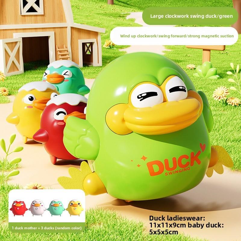 Baby Toy Mechanical Wind Up Duck With Magnet Sway For Toddler Gift And Educational Play