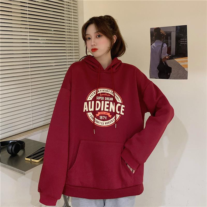 Padded and Thickened Loose Hooded Sweater Women's Autumn and Winter Jacket Ancient Long-sleeved Bottoming Shirt Tops