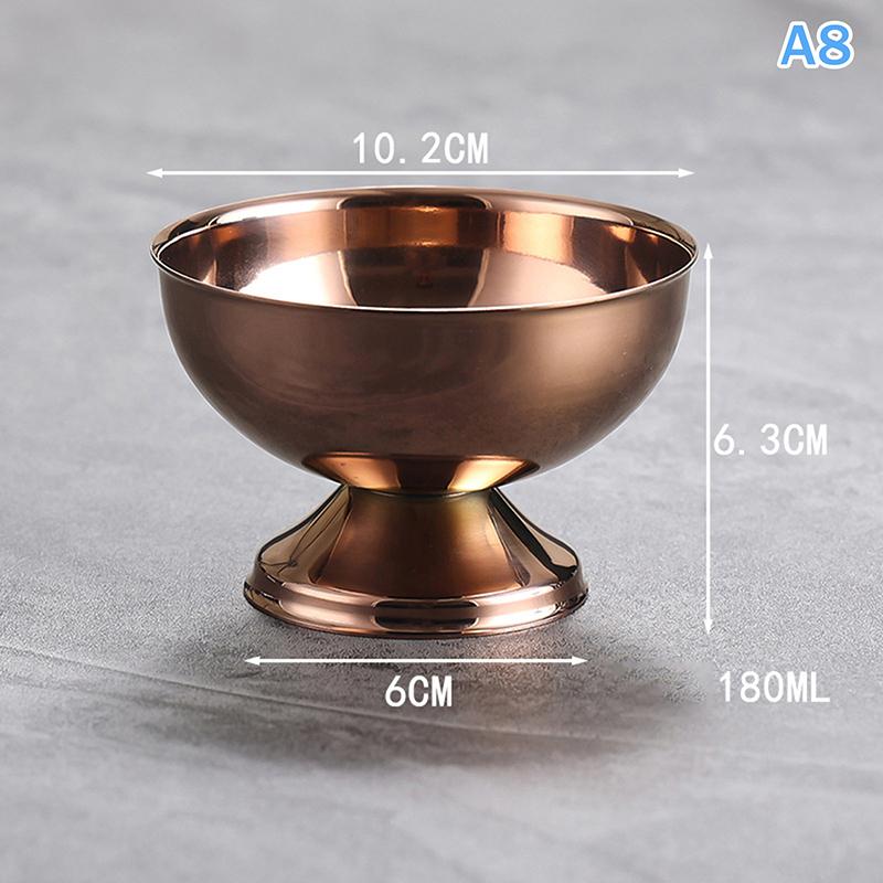 1pc Ice Cream Goblet Dessert Cup Stainless Steel Goblet Cup Ice Cream Dessert Salad Bowl Fruit Plate Snack Dish KTV Bar Supplies