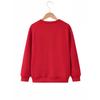 Girls' Round Neck Sweatshirt with Letter A Ink Splatter Print, Casual Top for Weekend Outings and Christmas Outfits