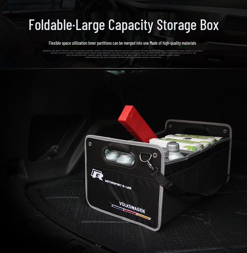 Car Trunk Organizer: Foldable Rear Storage Box