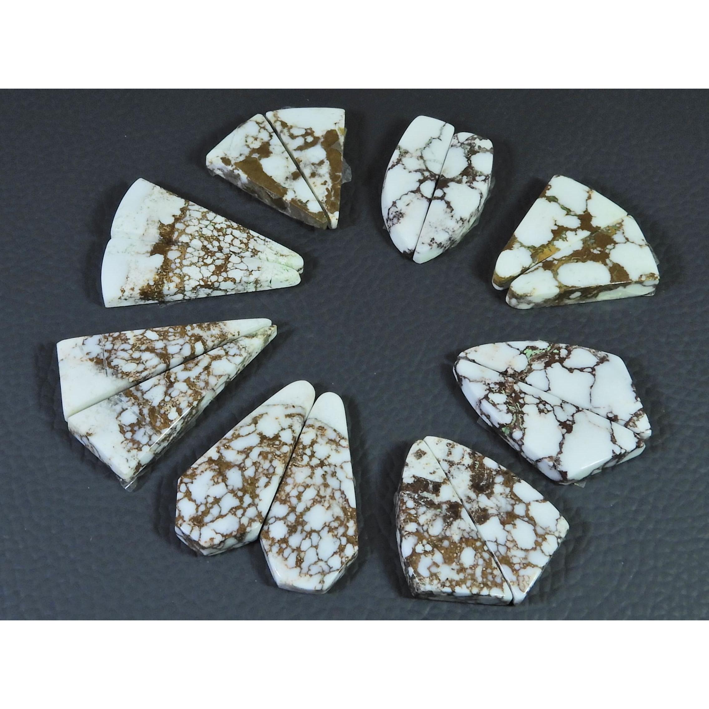 218 Кт. Натуральный Яшма Дикий Конь Фантазийный Кабошон Россыпной Драгоценный Камень 8 Пар Лот C-1477