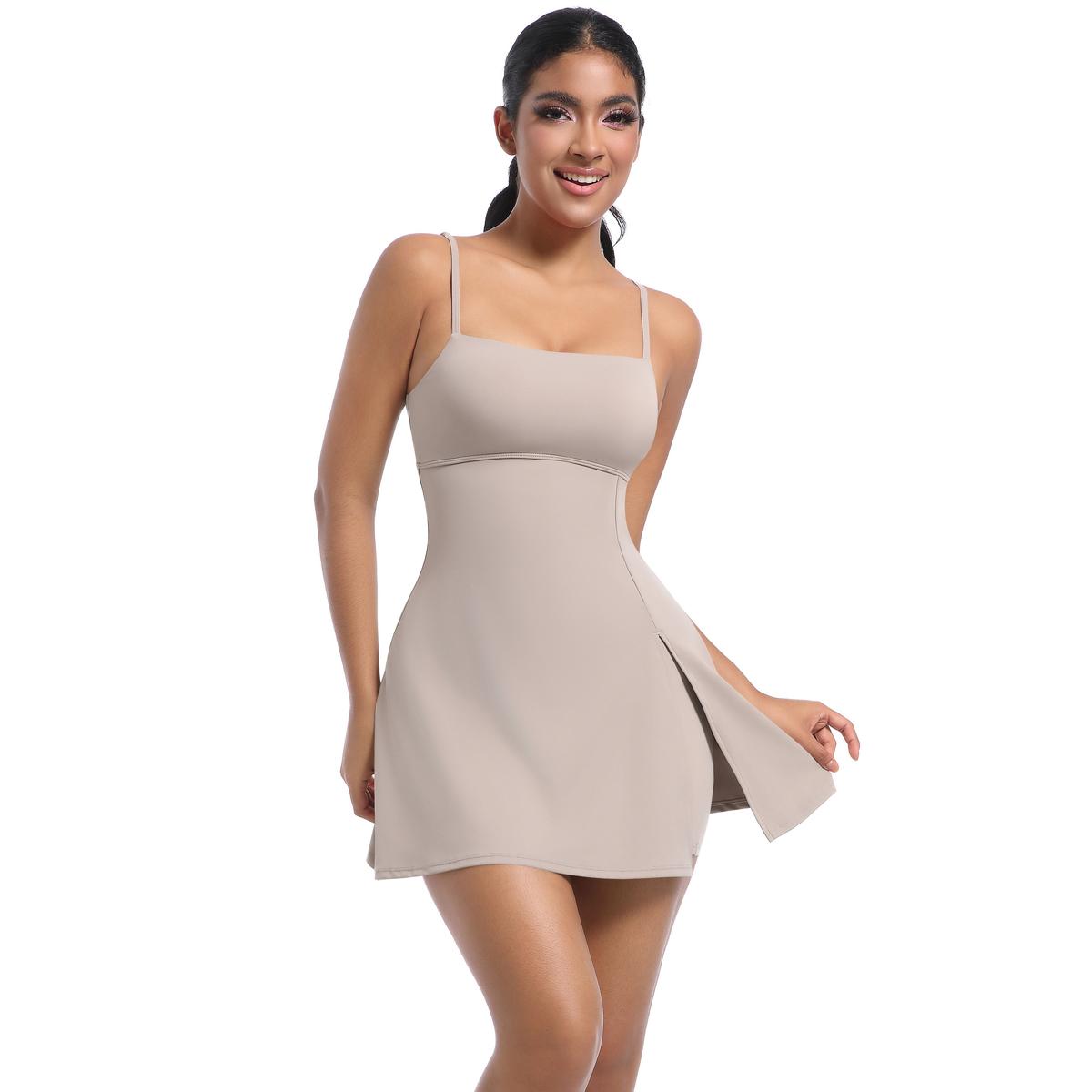 

Бесшовное платье боди Nessaj Gym Fitness Push Up комбинезон сексуальный боди для йоги женский комбинезон с высокой талией L хаки