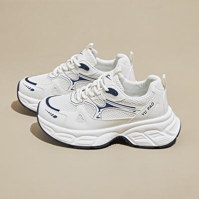 Daddy Shoes Women's 2025 New Shoes Platform Heightening Women's Shoes Autumn Silver Sports Shoes Casual Versatile Running Shoes