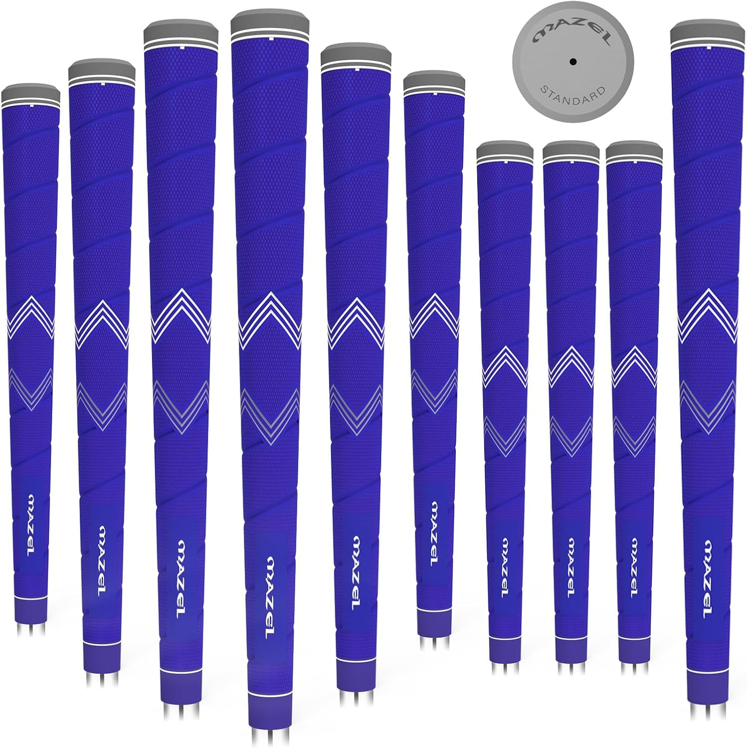 

MAZEL Golf Микро Комфортный для и Набор из 10 Резьбовых Грипов, Противоскользящая Текстура, Прикосновение, Деревья, Айроны, Клубы, (синий (10 ручек, узор),