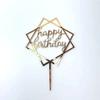 1Pcs Gold Acrylic Letter Happy Birthday Cake Party Supplies Decoration