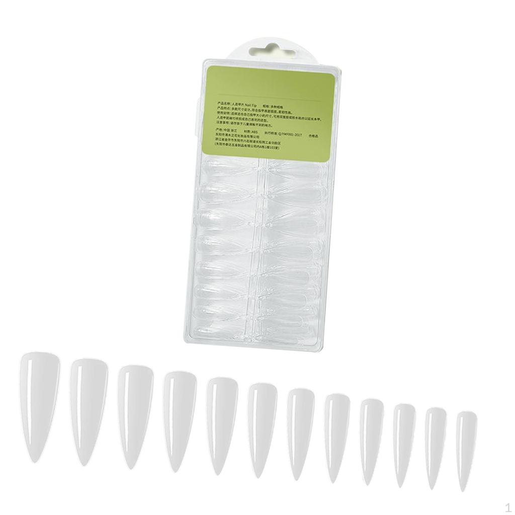 240 Pieces Fake Nails Tips Artificial Manicure with Box Soft Women Girls Elegant Clear Press On
