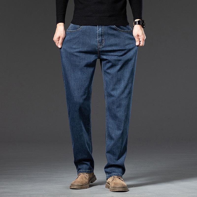 Men's Casual Straight Jeans: High-Quality, Elastic, Wrinkle-Resistant, and Wear-Resistant with Premium Xinjiang Cotton