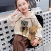 Girls Spring Autumn Fashionable Hoodie Two Piece Set Stylish Casual Sports Suit Baby Long Pants Top