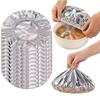 50Pcs Aluminum Foil Film Food Cover Elastic Disposable Food Grade Covers Fresh-Keep Lid Fruit Vegetable Storage Saran Wrap