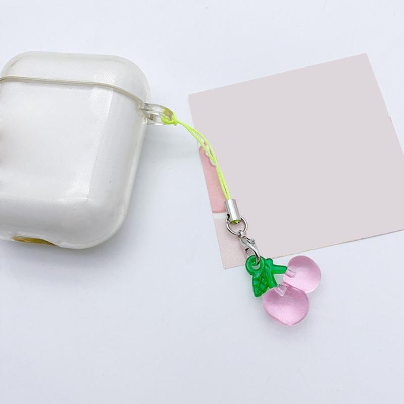 Multi Color Phone Lanyard Fruit Shapes Pendant Wrist Strap Detachable Phone Chains Keyring Portable Accessory for Women