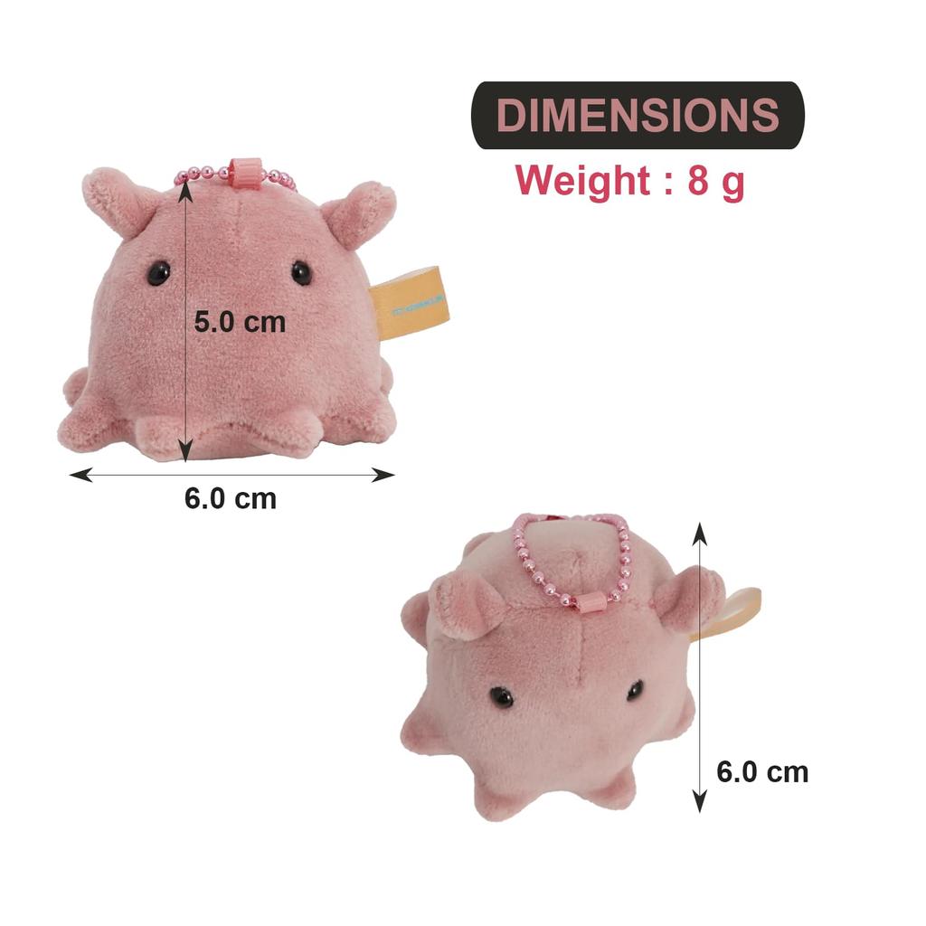 TST Advance Punyu Schlüsselanhänger für Herren V2 PINK Schlüsselanhänger Maskottchen 6cm Kleines Süßes Meeresleben Merchandise Weiche Haptik Verbesserte Haltbarkeit Perfekt für Weihnachten oder