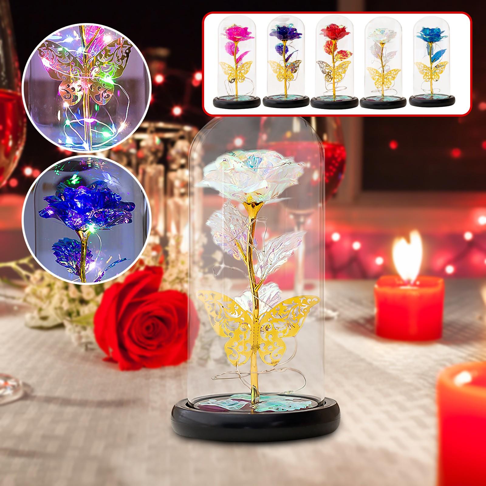 

Искусственные розы Цветы Стеклянная роза Светодиодный подарок на День святого Валентина