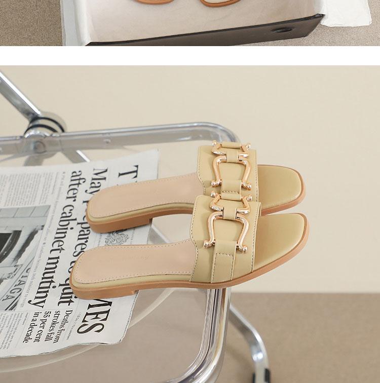 Mode Neue Sommer Damen Hausschuhe Leder Quadratische Zehen Damen Ballerinas Flip Flops Designer Damen Pantoletten Sandalen Damenschuhe Luxus Sandalen