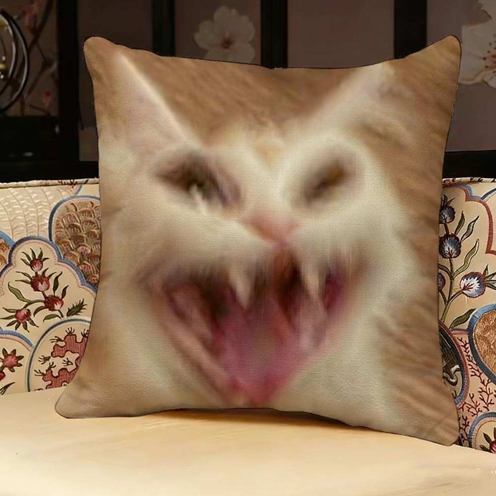 Cat Funny MEME Pillow Case Pillowcase Doublesided Printed Sofa Cushion Bedroom Headboard Pillow