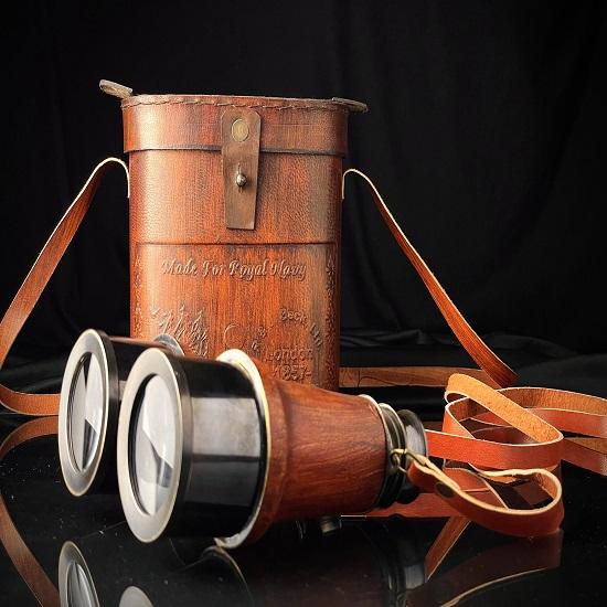 Solid Brass Travelling Binocular with Beautiful Leather Case Bird Watching Binoculars, Best For Gifting