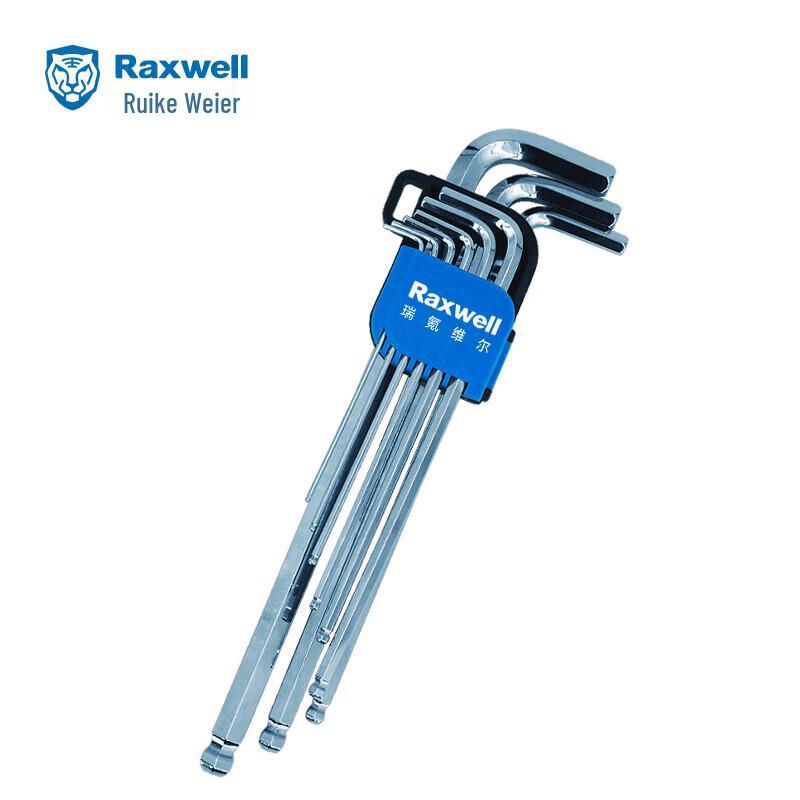 Raxwell 9-Piece Metric Ball End Hex Key Wrench Set