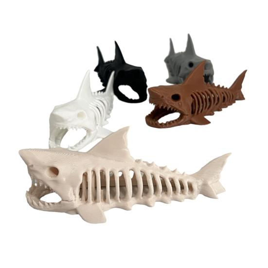 Hai-Skelett-Aquarium-Versteck, schwimmendes Betta-Versteck, 3D-gedruckte Garnelenhöhle für Garnelenbecken, Betta-Fisch-Nano-Aquarium-Dekoration