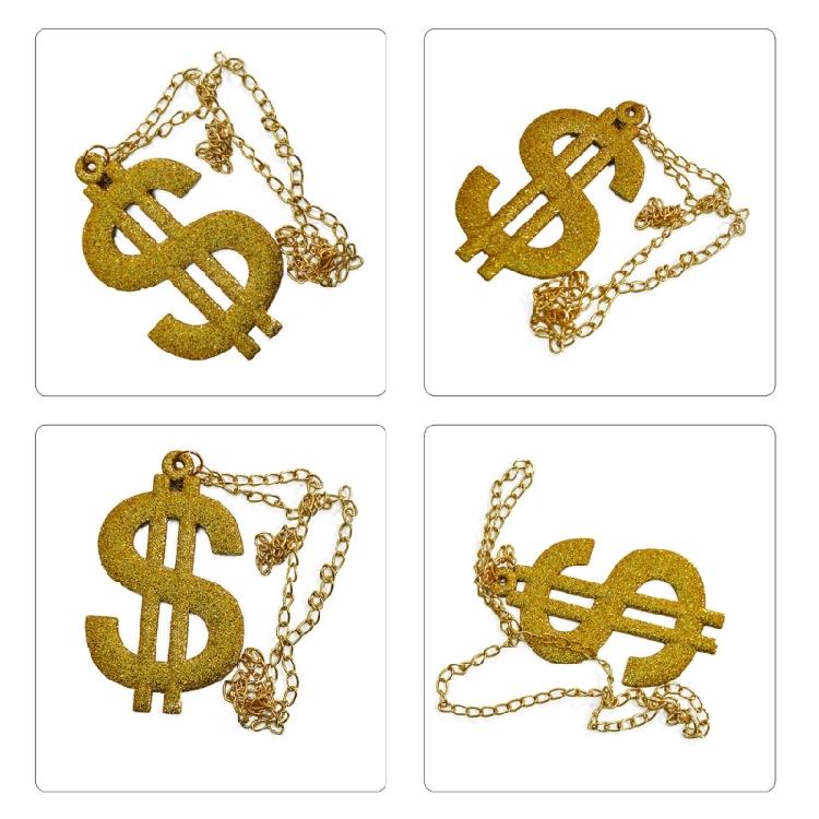 Hip Hop Punk Chain for Women Man Party Necklace Dollars Sign Necklace Pendant