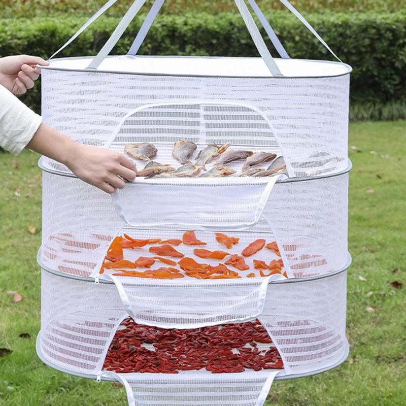 1Pc Multifunctional Household Drying Net Drying Fish Dry Insect Proof Drying Net Drying Clothes Windproof Folding Closed