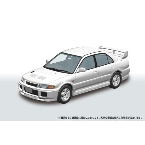 Aoshima Bunka Kyozai (AOSHIMA) 1/24 Scale Rakupla Snap Car No. 04-SW CE9A Lancer GSR Evolution III 1995 Scotia White Pre-Colored Plastic Model
